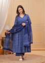 Party wear Kurti Pant Set With Dupatta In Blue Colour thumb 6
