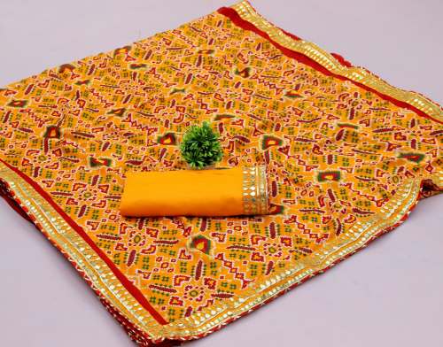  patola print saree with beautiful gota lace 