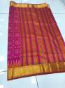 Patola silk fabric saree with contrast blouse thumb 1