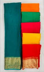  Plain Organza Saree with Border