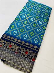 premium heavy moss bandhani print saree