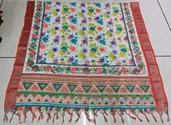 Premium Linen Digital Print Dupptas With Jhalar