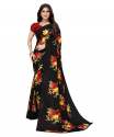 printed georgette saree with blouse thumb 2