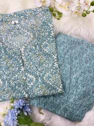 PURE COTTON HANDED KATHA WORK KURTI WITH PANT