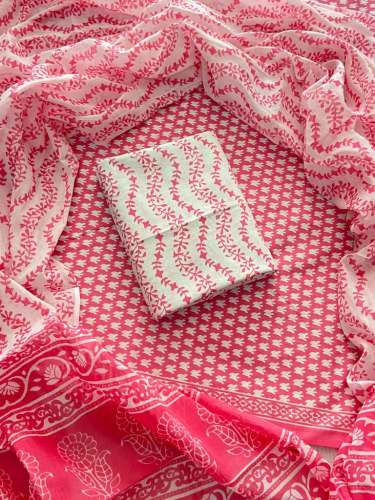 pure Cotton suit with soft cotton dupatta