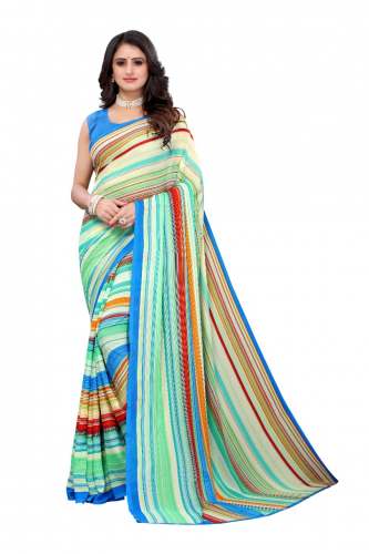 Pure Georgette saree with fancy blouse
