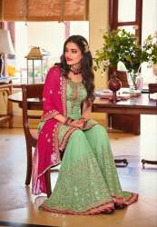 Pure Georgette Suit With Embroidery Work With Heavy Fancy Lace