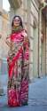 Pure Modal Satin Ajrakh Saree In Multi Colour 