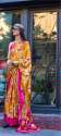Pure Modal Satin Ajrakh Saree In Multi Colour  thumb 9