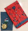 Pure mul cotton saree with block printing  thumb 6