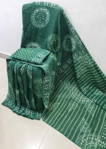 pure Mul cotton saree with hand block printing