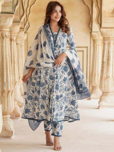 Pure Rayon Printed Kurtis Pant Set With Dupatta 