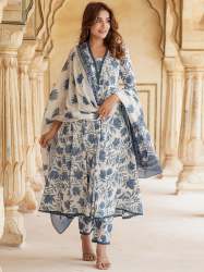 Pure Rayon Printed Kurtis Pant Set With Dupatta 