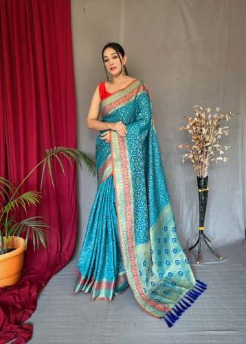 Pure Silk Gold Zari saree with Meenakari Border