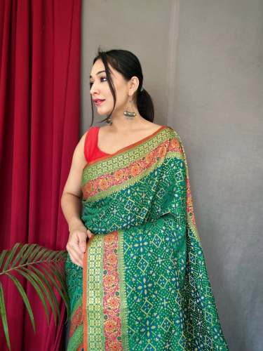 Pure silk sarees with Gold Zari & Meenakari Border