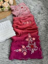 Pure Soft Rangoli Silk Heavy Handwork Khatli Handwork Work saree