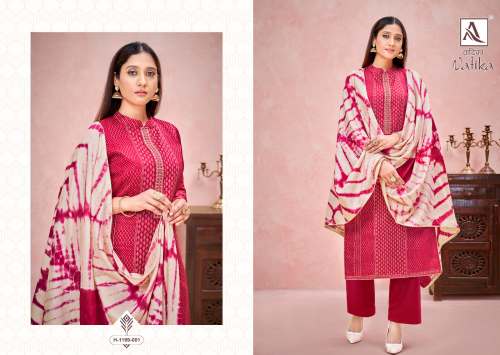 Pure Zam cotton Designer suit With Embroidery Tie