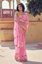 Simmer chiffon saree with embroidery work thumb 2