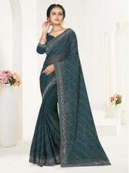  simmer chiffon siroski diamond beautiful saree