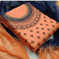 cotton fancy work dress material