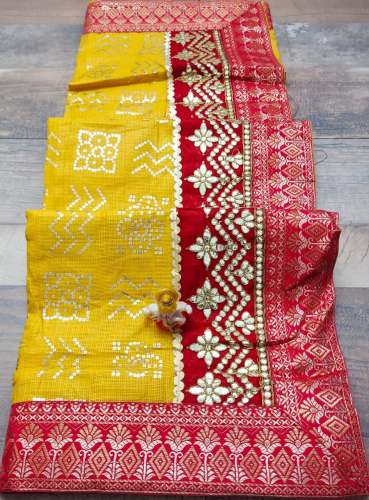 soft cotton gotta patti saree