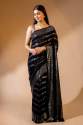  Soft Georgette Black Sequence Work saree 