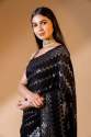  Soft Georgette Black Sequence Work saree  thumb 1