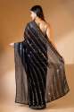  Soft Georgette Black Sequence Work saree  thumb 2