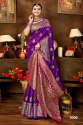 Soft Silk Contrast Rich Pallu Saree with Latkan thumb 4