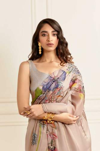 Soft silk saree cover with beautiful print all over