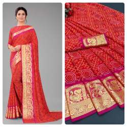 SOFT VICHITRA SILK PRINTED BANDHANI SAREE