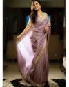 Tissue silk Saree with Sequence and Embroidery work with real hand mirror and pearl lace border thumb 2