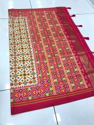Traditional Modal Silk Patola Saree with Lagdi Patta Pallu 