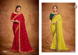 vichitra with jacquard blouse