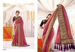 vichitra with work border blouse