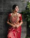 Wedding Wear Red Art Silk Jacquard Border Saree thumb 10