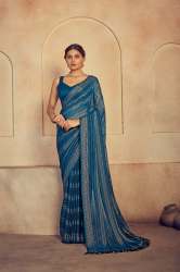 Weightless lining with swarovski saree with jhalar