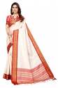 white silk cotton saree with silk cotton blouse thumb 1