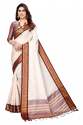 white silk cotton saree with silk cotton blouse thumb 3