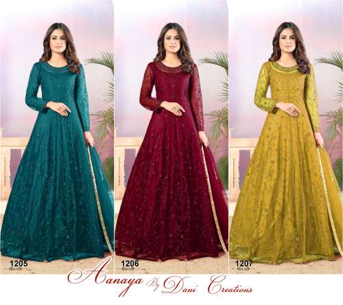 Party Wear Designer Gown- 1200 by SPZ Fashion