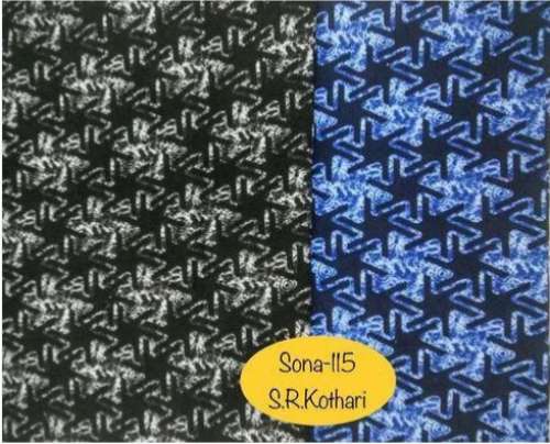 Blue and Black Designer Printed Cotton Fabric by Sonmal Rameshchandra Kothari