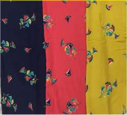 Multi color Rayon Slub Printed Fabric