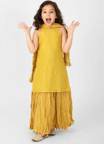 Buy Yellow Kids Lehenga At Online Price by Fabindia