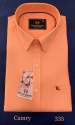 Branded Light Orange Mens Plain Shirt