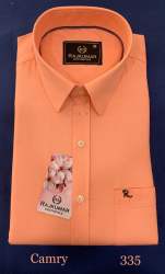 Branded Light Orange Mens Plain Shirt