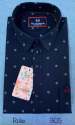 Mens Blue Printed Casual Cotton Shirt