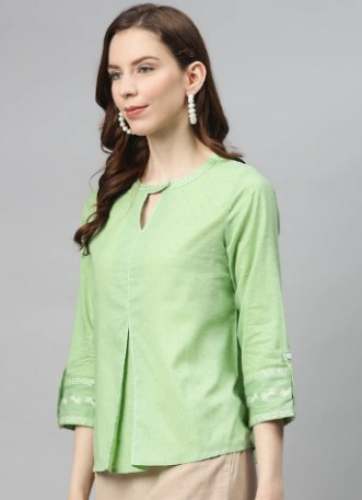 Green Global Desi Brand Western Top by Global Desi