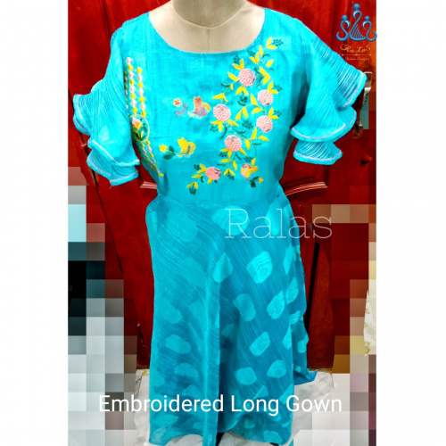 Embroidery Long Gown