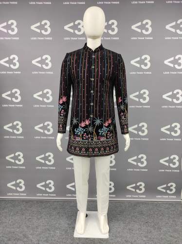 9000 Velvet Embroidery Multi Thread Daman Work Fabric