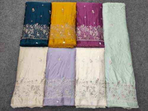 Daman Multi Thread Embroidery Work For Mens Kurta Fabric